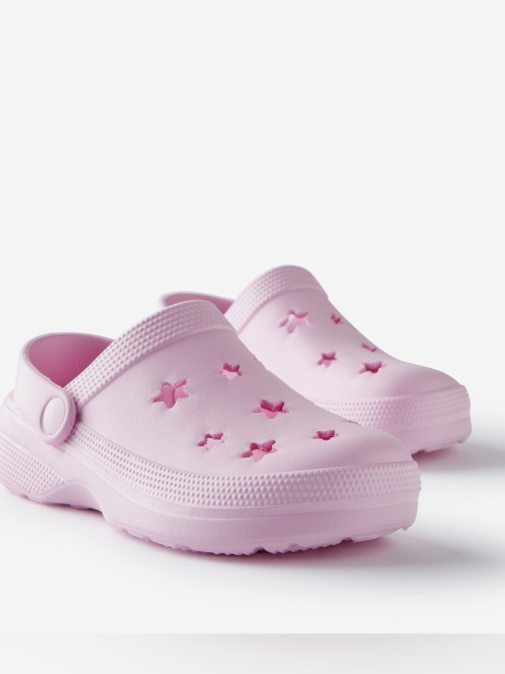 New Cotton On Pink Stars US 1 Youth Slip On Mules Shoes Slingback Clogs